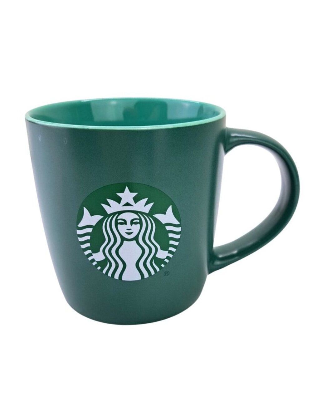 Starbucks Green Ceramic Mug 11ounces Logo Coffee Tea Cup Siren Mermaid New
